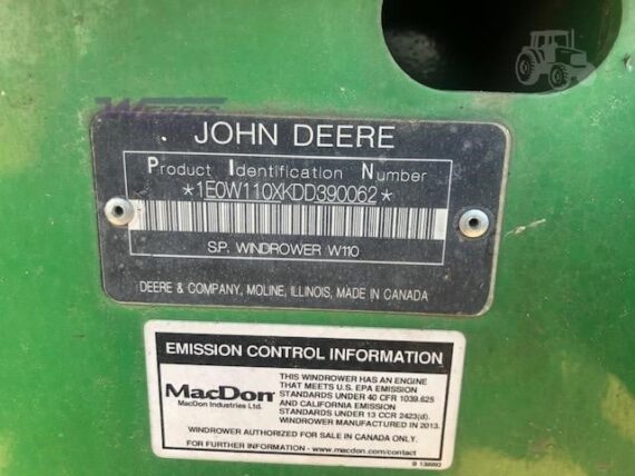 Самохідна жатка 2013 JOHN DEERE W110 — изображение 17